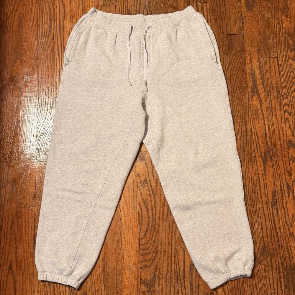 Lululemon Scuba Mid Rise Oversized Jogger Pants L Heathered Light Gray